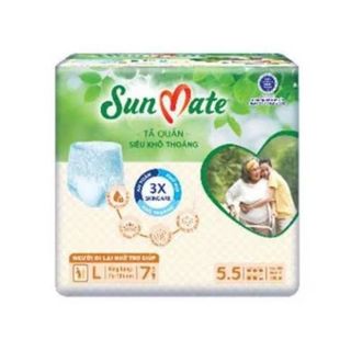Tả Quần Người Lớn Sunmate DRY Khô Thoáng size L7 ( 75 - 105 cm ) Bao 6 gói x  7 miếng