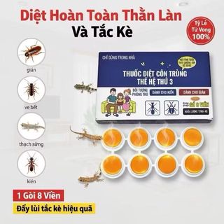 COMBO 3 HỘP 24 VIÊN ĐUỔI THẰN LẰN, THẠCH SÙNG, TẮC KÈ, KIẾN, GIÁN SIÊU MẠNH JAPAN - Hộp 8 Viên Lượng Anh