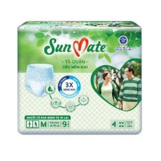 Tả Quần Người Lớn Sunmate SOFT Mềm Mại size M9 ( 60 - 90 cm ) Bao 6 gói x  9  miếng