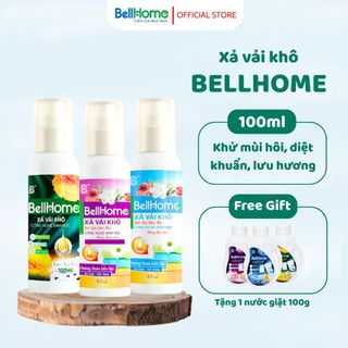 Xịt xả vải thơm quần áo BellHome 100ml -Công nghệ sinh học - Khử mùi – Diệt khuẩn - 3 Hương tự nhiên