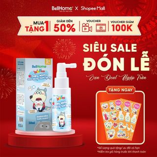 Xịt chống sâu răng thảo dược Wolfoo Baby Bellhome 30ml – Ngăn ngừa mảng bám An toàn cho bé