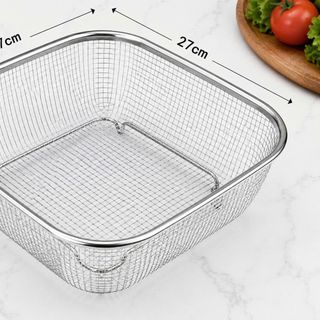 RỖ INOX LƯỚI THƯA HÌNH VUÔNG 27x27x7cm (T100)