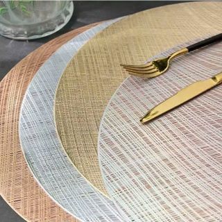 Tấm Lót, Thảm Lót Bàn Ăn, Lót Bàn Ăn Viền Vàng Dập Nổi Cách Nhiệt