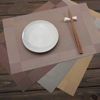 Tấm Lót, Thảm Lót Bàn Ăn, Lót Bàn Ăn Viền Vàng Dập Nổi Cách Nhiệt