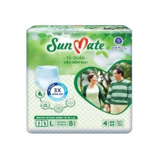 Tả Quần Người Lớn Sunmate SOFT Mềm Mại size L8 ( 75 - 105 cm ) Bao 6 gói x  8  miếng