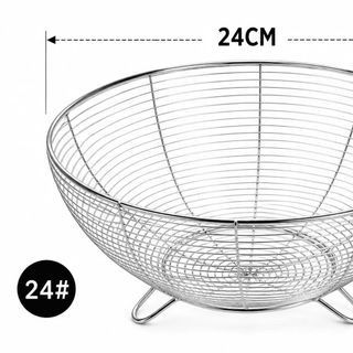 RỔ INOX ĐỰNG TRÁI CÂY 24cm (T120)