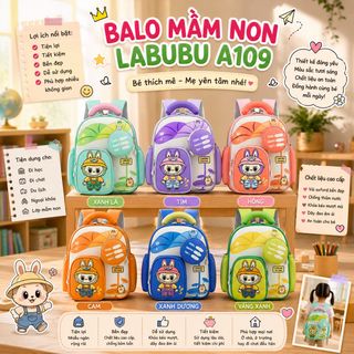 BALO MẦM NON LABUBU DỄ THƯƠNG – NHẸ, ĐẸP, SIÊU TIỆN A109 - PIPI STORE