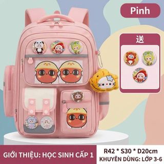 BALO TIỂU HỌC A8185 – Dễ Thương, Nhiều Ngăn, Tặng Bộ Phụ Kiện Xinh