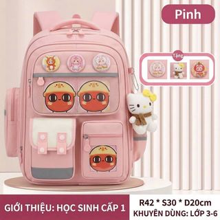 BALO TIỂU HỌC A8185 – Dễ Thương, Nhiều Ngăn, Tặng Bộ Phụ Kiện Xinh