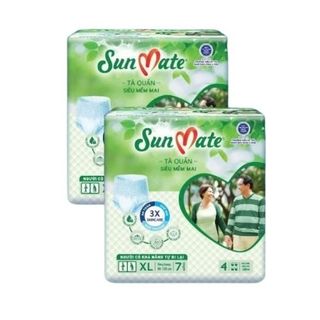 Tả Quần Người Lớn Sunmate SOFT Mềm Mại size XL7 ( Vòng Bụng 90 - 130 cm ) Bao 6 gói x  7 miếng