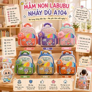 BALO MẦM NON LABUBU NHẢY DÙ A104 – DỄ THƯƠNG, TIỆN LỢI - WINNIE HOUSE