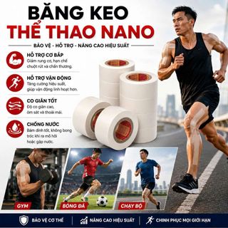 Băng keo thể thao Nano màu kem – 2.5cm/3cm/5cm – cây 8/7/4 cuộn