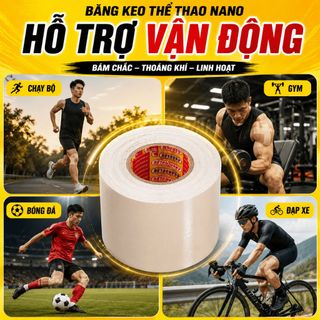 Băng keo thể thao Nano màu kem – 2.5cm/3cm/5cm – cây 8/7/4 cuộn