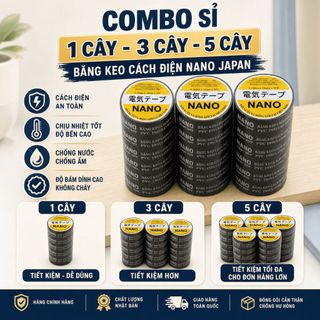Băng keo điện Nano Japan 20Y – PVC cách điện 18mm – cây 10 cuộn