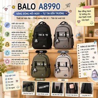 🖤 BALO A8990 – Thiết Kế Đơn Giản, Cá Tính, Dễ Phối Đồ