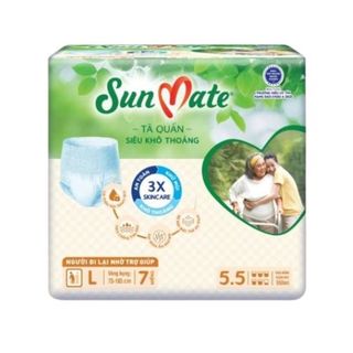 Tả Quần Người Lớn Sunmate DRY Khô Thoáng size L7 ( Vòng Bụng 75 - 105 cm ) Bao 6 gói x 7 miếng
