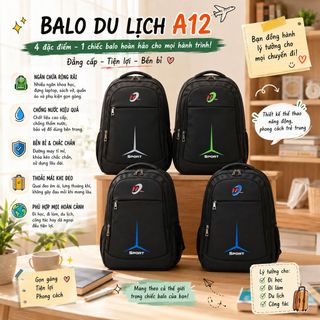 BALO LAPTOP ĐA NĂNG – CHỐNG THẤM, NGĂN RỘNG, ĐỰNG ĐƯỢC NHIỀU, ĐI LÀM SIÊU TIỆN A12 - PIPI STORE