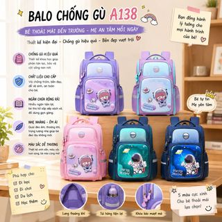 🌈 BALO CHỐNG GÙ A138 – Bé Đi Học Xinh Xắn, Thiết Kế Cá Tính Nổi Bật