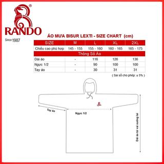 Áo mưa Bisur Lexti - Áo bít sườn có dây kéo và phản quang