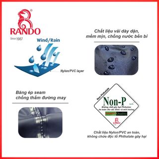 Bộ áo mưa Ranmotion - Áo 2 Lớp Thông Thoáng và Phản Quang