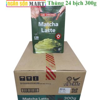 Trà Sữa Matcha Latte (Vị Trà Xanh) Aik Cheong Malaysia Thùng 24 bịch 300g (12 Gói x 25g) (Đã gồm phí Ship)