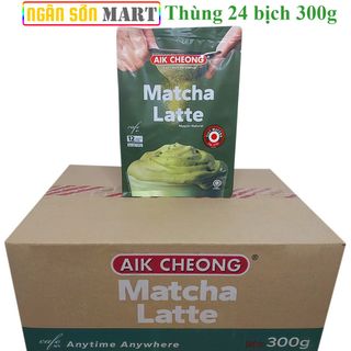 Trà Sữa Matcha Latte (Vị Trà Xanh) Aik Cheong Malaysia Thùng 24 bịch 300g (12 Gói x 25g) (Đã gồm phí Ship)