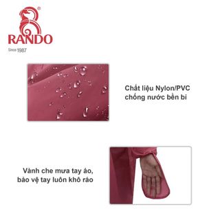 Áo Mưa Bisur Cover - Thương hiệu RANDO - Che Kín Toàn Thân, Có Vành Che Bàn Tay Chống Nước Tuyệt Đối