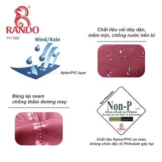 Áo Mưa Bisur Cover - Thương hiệu RANDO - Che Kín Toàn Thân, Có Vành Che Bàn Tay Chống Nước Tuyệt Đối
