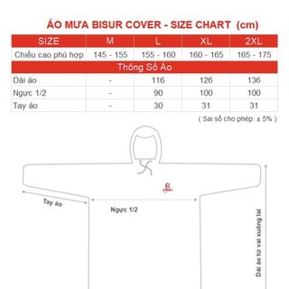 Áo Mưa Bisur Cover - Thương hiệu RANDO - Che Kín Toàn Thân, Có Vành Che Bàn Tay Chống Nước Tuyệt Đối