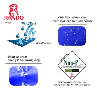 Áo Mưa Poncho Vải TOP Cánh Dơi Chống Thấm - Thương hiệu RANDO Cao Cấp