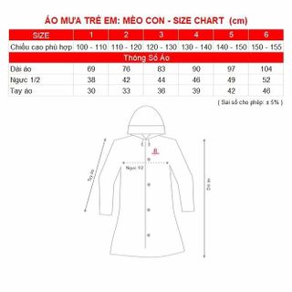 Áo Mưa Trẻ Em Áo Mèo Con - Thương hiệu RANDO chính hãng, cao cấp - CPPS-11