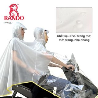 Áo mưa RANDO Encir 2 nón Trong Màu APPC-47 - Cao cấp chính hãng