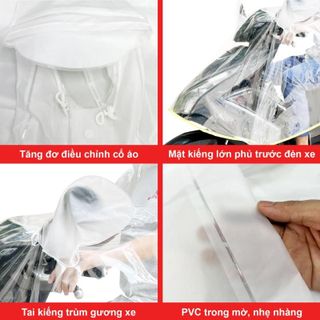 Áo mưa RANDO Encir 2 nón Trong Màu APPC-47 - Cao cấp chính hãng