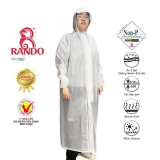 Áo mưa balo EVA RANDO trong suốt - Thương hiệu RANDO chính hãng, cao cấp