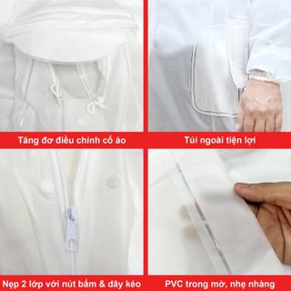 Áo Mưa Dây Kéo Trong Màu Phản Quang RANDO Hàng Chính Hãng