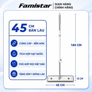 Cây lau nhà tự vắt FAMISTAR, inox 304, nhựa ABS, bông lau MICROFIBER xoay 360 độ, PHÂN PHỐI SỈ LẺ TOÀN QUỐC