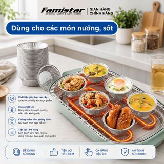 Chén Bạc làm bánh tart, giấy nướng nồi chiên Famistar combo 50/100 cái – Chống Dính, Chịu Nhiệt Cao, giá sỉ tốt nhất