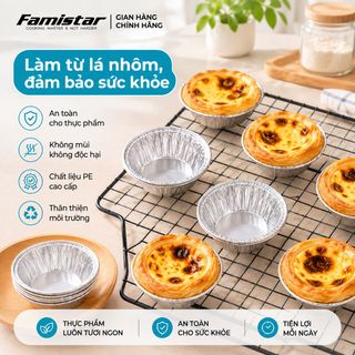 Chén Bạc làm bánh tart, giấy nướng nồi chiên Famistar combo 50/100 cái – Chống Dính, Chịu Nhiệt Cao, giá sỉ tốt nhất