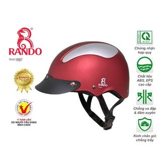 Nón Bảo Hiểm RANDO - Phối Màu Đỏ Xám - OHPM-02-Phoi-Mau