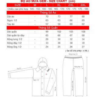 (Tách lẻ) Áo Mưa hoặc Quần Thông Thoáng GEM RANDO - Thương hiệu Rando, chính hãng, cao cấp - ASNM-37