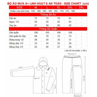 Bộ Áo Mưa A+ - Thương hiệu Rando, chính hãng, cao cấp - ASNS-38