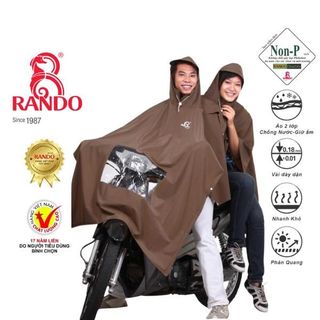 Áo Mưa Cổ Rùa Cao Cấp 2 Nón Kiếng 0.23 - Thương hiệu Rando, chính hãng, cao cấp - APPS-14 (Giao màu ngẫu nhiên)