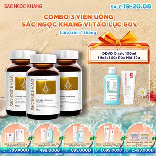 COMBO 03 Viên Uống Sắc Ngọc Khang Vi Tảo Lục [60 (Liệu trình 1 tháng) KÈM QUÀ TẶNG