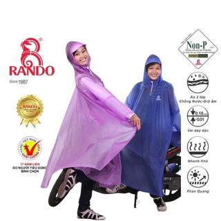 Áo Mưa Cổ Rùa Trong Màu - Thương hiệu Rando, chính hãng, cao cấp - APPC-07 (Giao màu ngẫu nhiên)