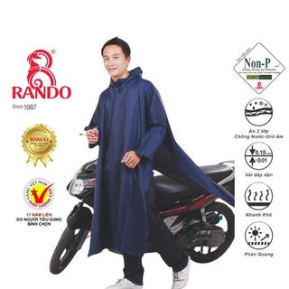 Áo Mưa Poncho Vải Best - Thương hiệu Rando, chính hãng, cao cấp - APNS-20 (Giao màu ngẫu nhiên)