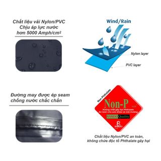 Áo Mưa Poncho Vải Best - Thương hiệu Rando, chính hãng, cao cấp - APNS-20 (Giao màu ngẫu nhiên)