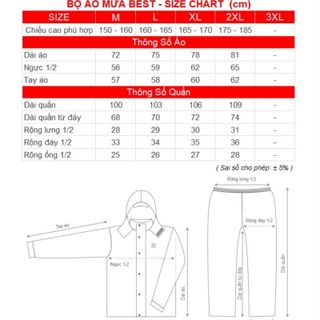 Bộ Áo Mưa Best - Thương hiệu Rando, chính hãng, cao cấp - ASNS-27