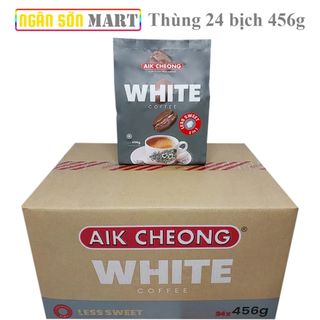 Cà Phê Trắng Ít Đường White Coffee Less Sugar Aik Cheong Malaysia Thùng 24 bịch 456g (12 Gói x 38g) (Đã gồm phí Ship)