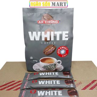 Cà Phê Trắng Ít Đường White Coffee Less Sugar Aik Cheong Malaysia Thùng 24 bịch 456g (12 Gói x 38g) (Đã gồm phí Ship)
