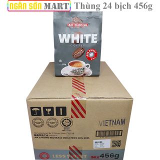 Cà Phê Trắng Ít Đường White Coffee Less Sugar Aik Cheong Malaysia Thùng 24 bịch 456g (12 Gói x 38g) (Đã gồm phí Ship)